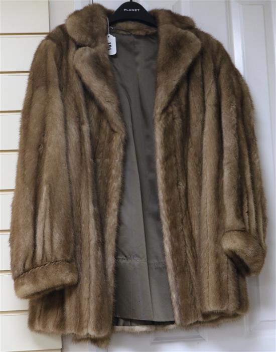 A blonde mink fur coat